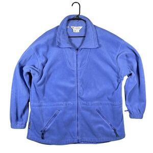 Columbia Fleece Jacket Womens XL Blue Full Zip Vintage Mock Neck Gorpcore Korea